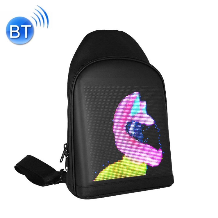 

Outdoor LED Display Crossbody Bag Personality USB Bluetooth Small Bag, Size: 7 inch(Black)