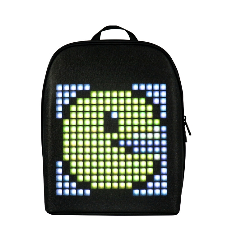 

LED Pixel Cartoon Backpack Oxford Cloth Bag(Black)