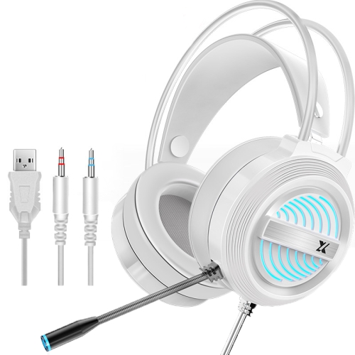

Heir Audio Head-Mounted Gaming Wired Headset With Microphone, Colour: X9 Double Hole (White)