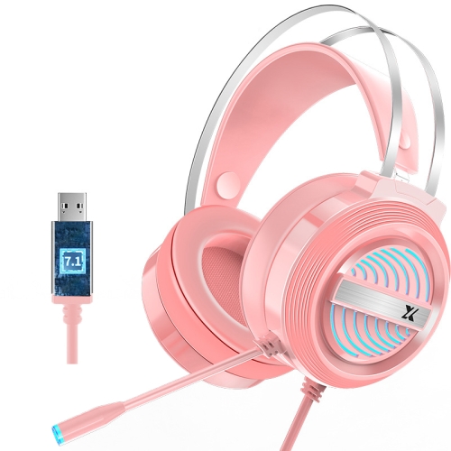 

Heir Audio Head-Mounted Gaming Wired Headset With Microphone, Colour: X9 7.1 Version (Pink)