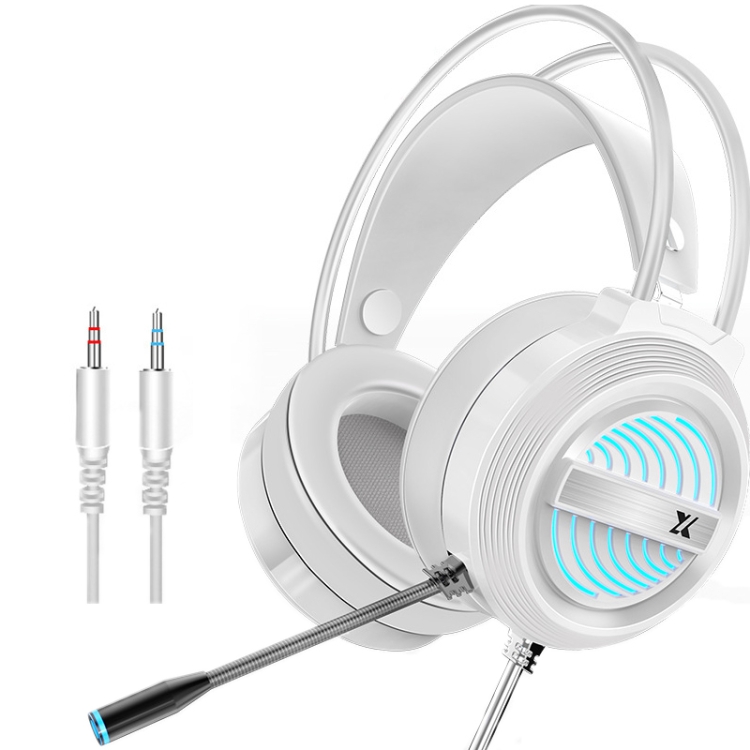 

Heir Audio Head-Mounted Gaming Wired Headset With Microphone, Colour: X9S Double Hole (White)