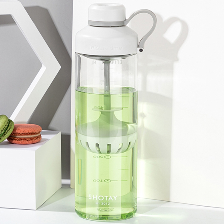 

SHOTAY Plastic Anti-Fall Sports Water Cup Outdoor Portable Tea Filter Kettle, Capacity: 570ml(White)