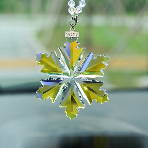 

7006 Crystal Snowflake Car Pendant Decoration, Colour: Colorful