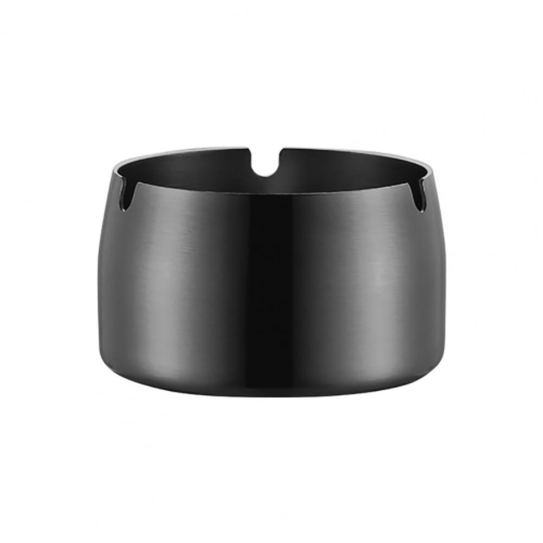 

Thickened Stainless Steel Ashtray Windproof And Drop-Proof Ashtray, Specification: Small(Black)