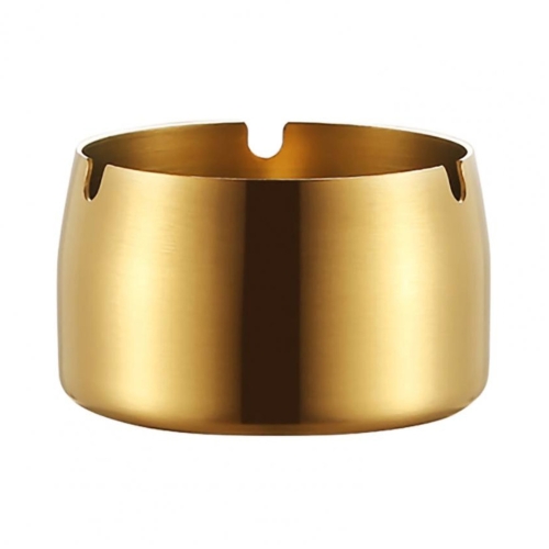 

Thickened Stainless Steel Ashtray Windproof And Drop-Proof Ashtray, Specification: Large(Gold)