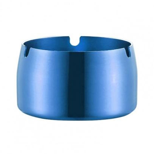 

Thickened Stainless Steel Ashtray Windproof And Drop-Proof Ashtray, Specification: Large(Blue)