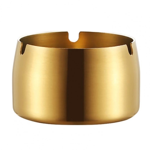 

Thickened Stainless Steel Ashtray Windproof And Drop-Proof Ashtray, Specification: Extra Large(Gold)