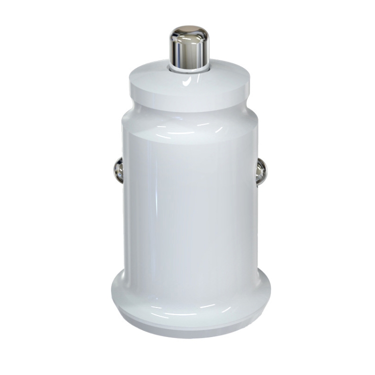 

2 PCS C8-K Mini Plastic Dual USB Car Charger With Ambient Light, Current: 3.1A (White)
