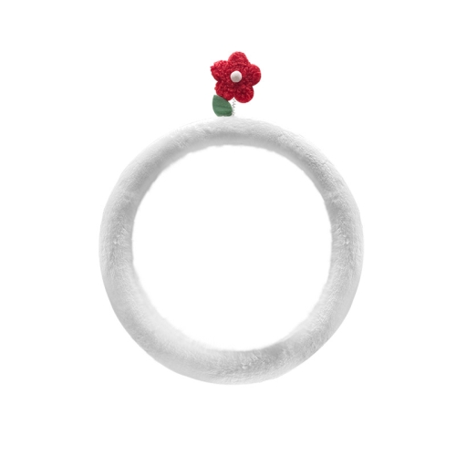 

B-6622 Car Winter Warm Cartoon Steering Wheel Cover(Red Flower)