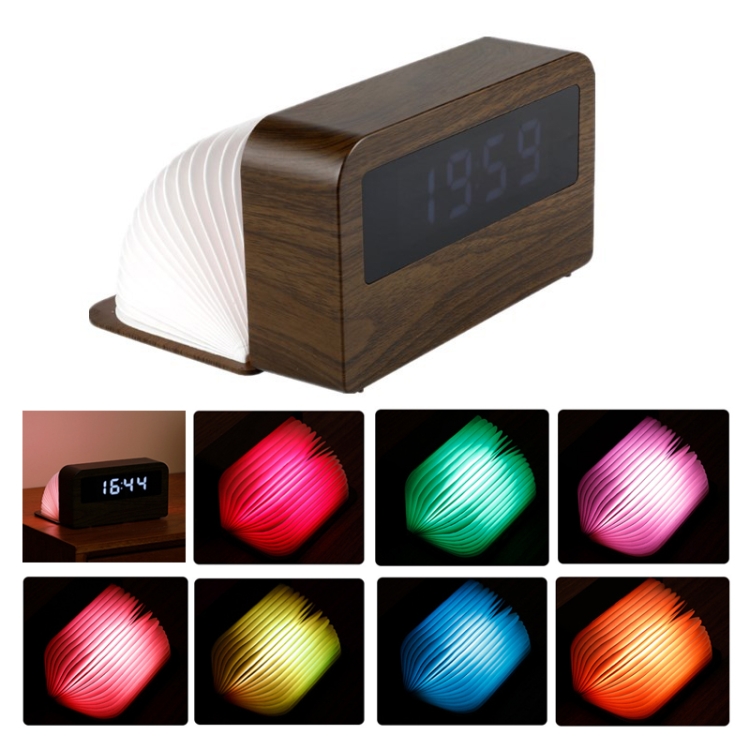 

Y1 Wood-Grain Clock Desktop Folding Book-like LED Light(Wood Color)
