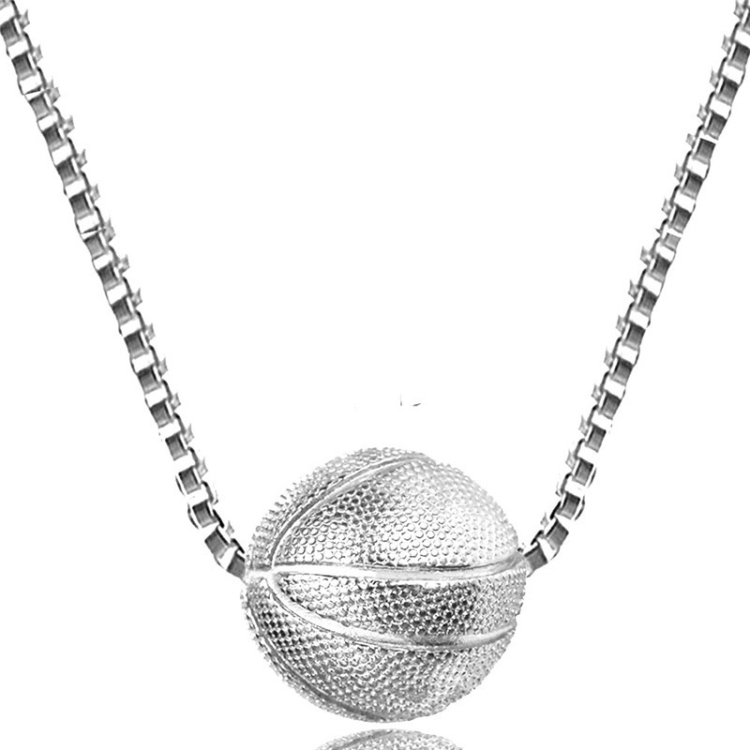 

2 PCS Three-Dimensional Sports Ball Pendant Necklace,Style: Women Basketboard White