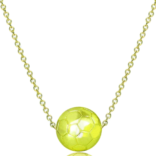 

2 PCS Three-Dimensional Sports Ball Pendant Necklace,Style: Women Football 18K