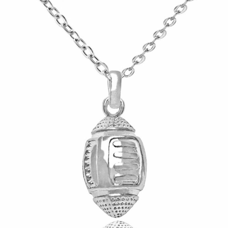 

2 PCS Three-Dimensional Sports Ball Pendant Necklace,Style: Men Rugby White K