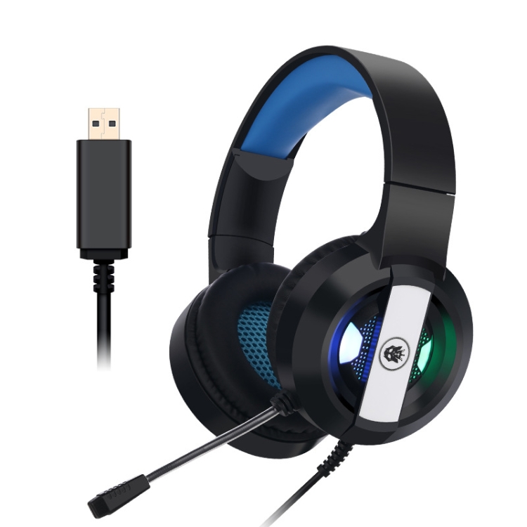 

Salar S300 RGB Luminous Wired Computer Online Game Headset, Colour: 7.1 USB Black Blue