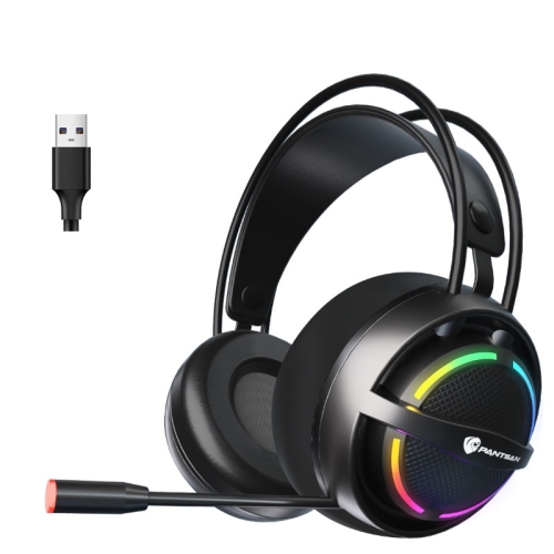 PANTSAN PSH-100 USB Wired Gaming Earphone Headset with Microphone, Colour: 7.1 USB Black