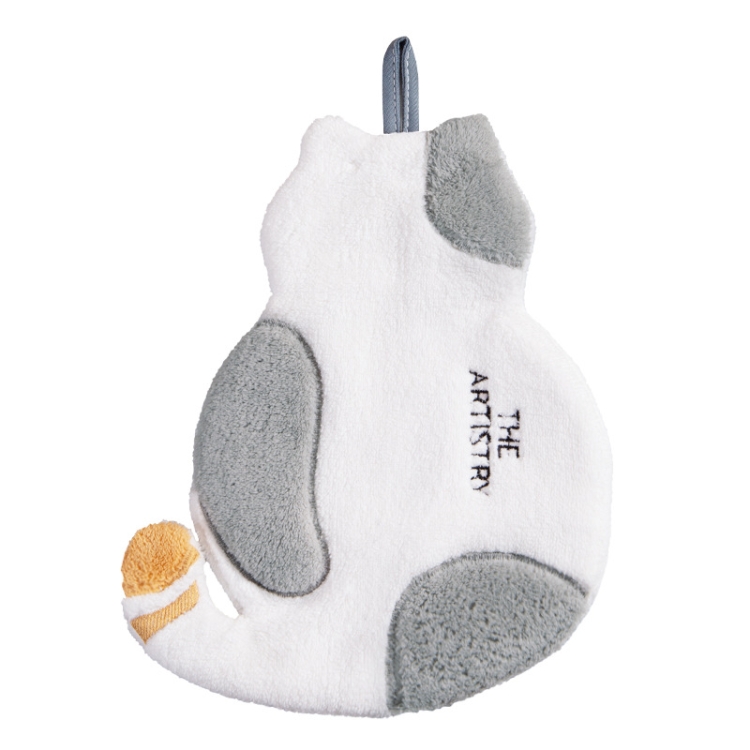 

Home Kitchen Bathroom Cute Cat Hand Towel(Grey)