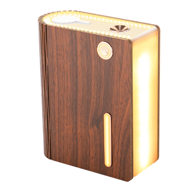 

EH2 Li-battery Power Wood-grain Desktop Book Shape Lamp with Humidifier(Red Walnut)
