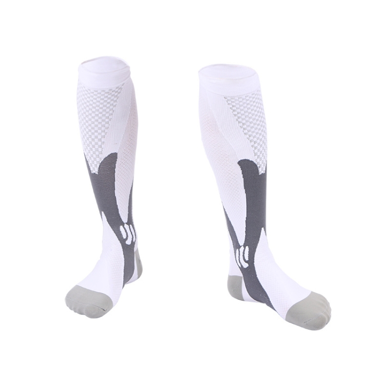 

3 Pairs Magic Compression Elastic Socks Men And Women Riding Socks Football Socks, Size: S / M(White)