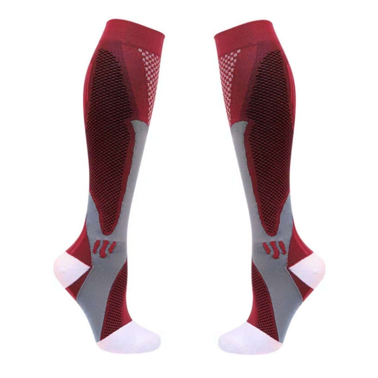 

3 Pairs Magic Compression Elastic Socks Men And Women Riding Socks Football Socks, Size: S / M(Red)