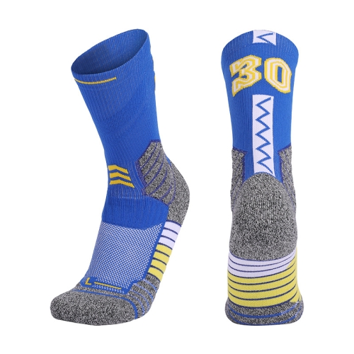 

Men Terry Non-Slip Mid-Tube Sports Socks Basketball Socks, Size: Childrens Free Size(NO.30 Blue Yellow)