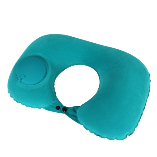 

Travel Inflatable Press U-Shaped Neck Guard Pillow, Colour: Flocked U009-01（Peacock Green ）