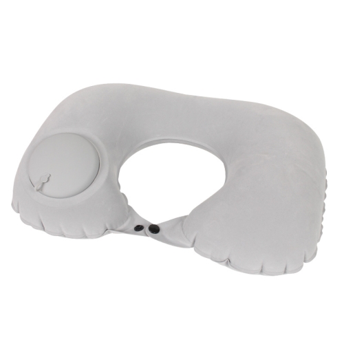 

Travel Inflatable Press U-Shaped Neck Guard Pillow, Colour: Flocked U009-03（Light Gray）