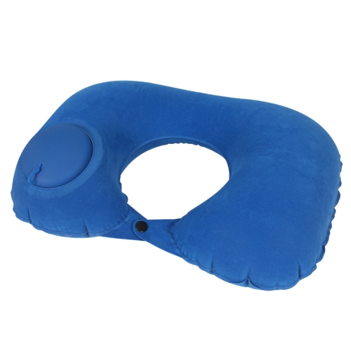 

Travel Inflatable Press U-Shaped Neck Guard Pillow, Colour: Flocked U009-04（Medium Blue）