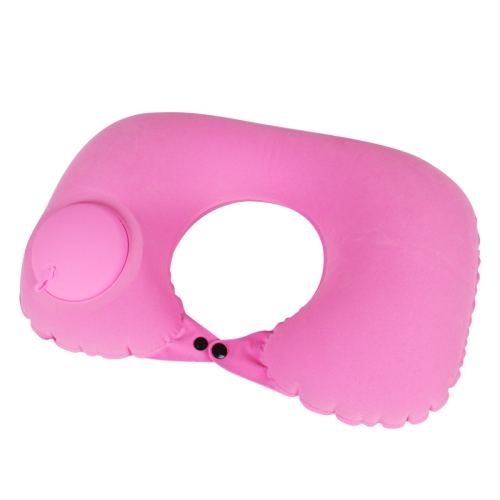 

Travel Inflatable Press U-Shaped Neck Guard Pillow, Colour: Flocked U009-02（Rose Red）