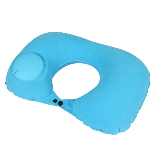 

Travel Inflatable Press U-Shaped Neck Guard Pillow, Colour: Flocked U009-060（Sky Blue）
