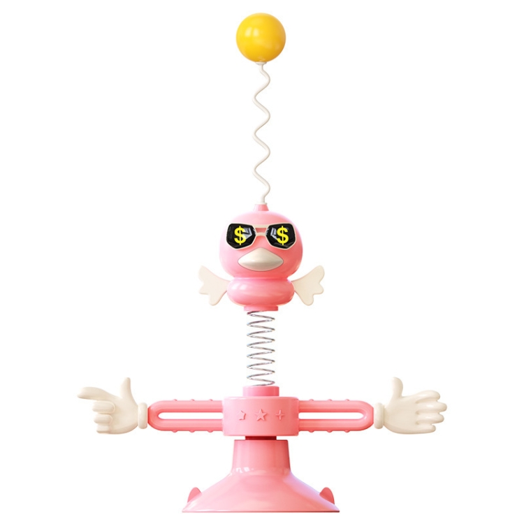 

THN-06 Suction Cup Windmill Turntable Funny Cat Rod Spring Cat Toys(Pink)