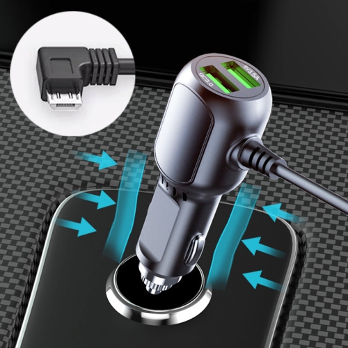 

JY-1904 Car Charger Fast Charging Step-Down Line Android Micro USB Left(Double Drive)