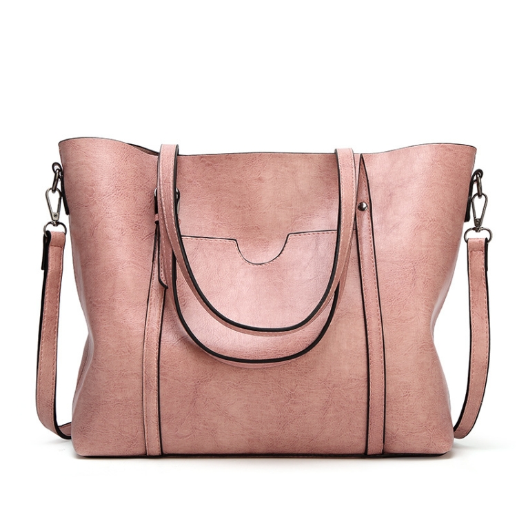 

888-G9 Oil Wax Leather All-Match Fashion Handbag(Pink)