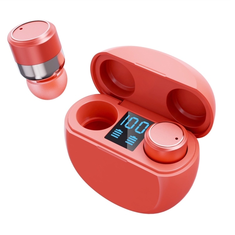 

T18 Smart Touch Wireless Bluetooth Headphone with Charging Case & Power Display(Red)