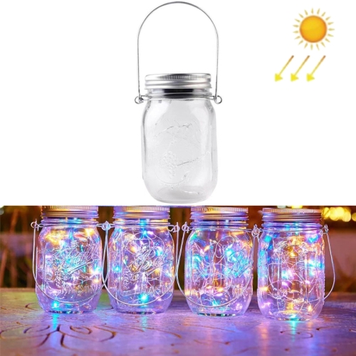 

Solar Mason Bottle Pendent Lamp Outdoor Decoration Garden Light, Spec: 30 LEDs (Color Light)
