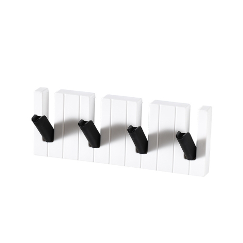 

3 PCS Household Adhesive Piano-Shaped Small Object Rack(Black & White)