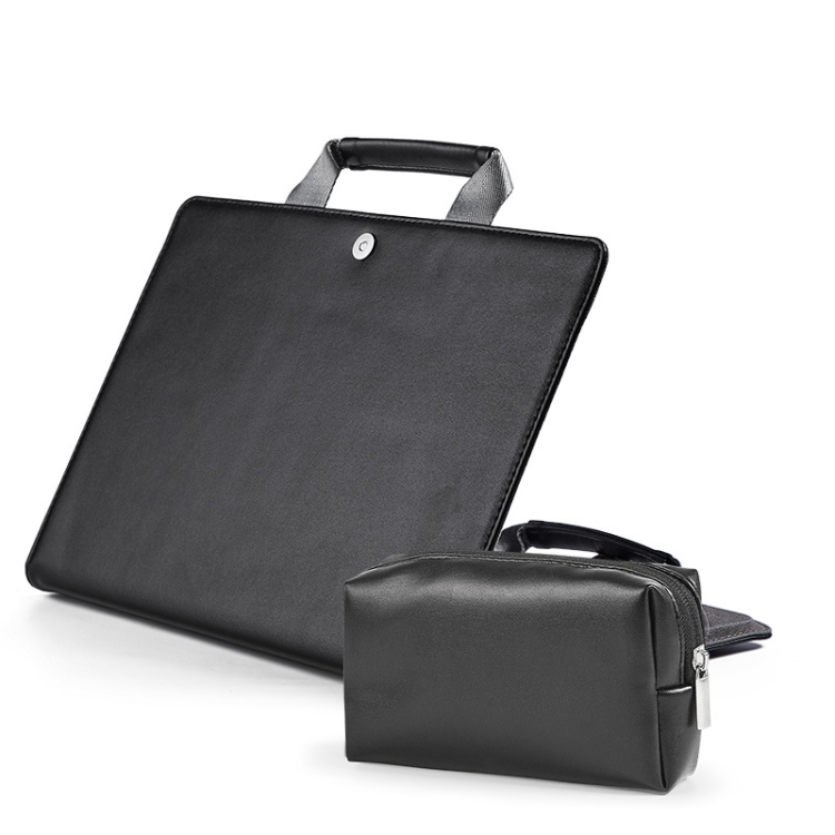 

Book Style Laptop Protective Case Handbag For Macbook 16 inch(Black + Power Bag)
