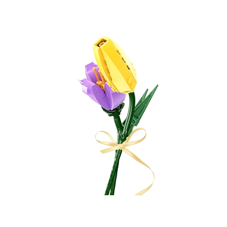 

SEMBO Small Particle Simulation Flower Assembled Building Blocks(Tulips-Yellow)
