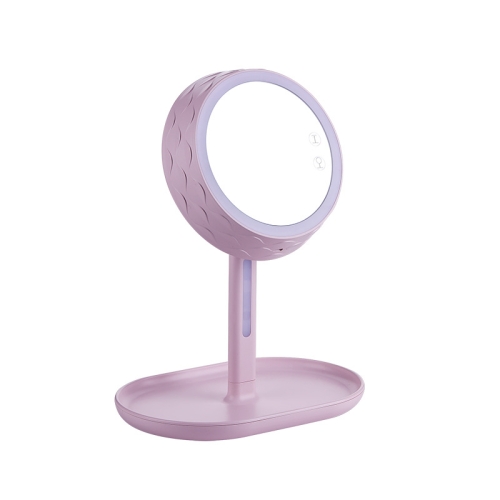 

GJ-101 Home LED Desktop USB Makeup Mirror(Pink)