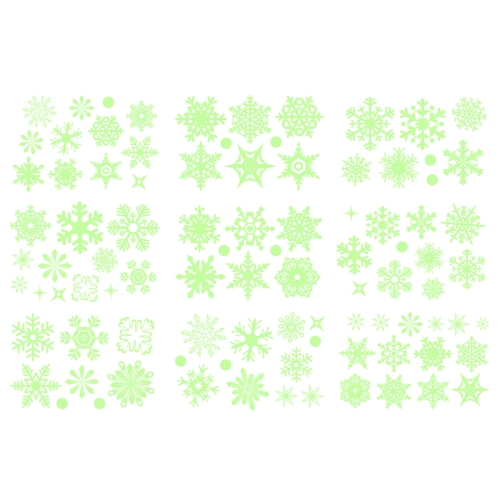 

9 PCS / Pack Luminous Snowflake Christmas Wall Sticker(AB-1-131)