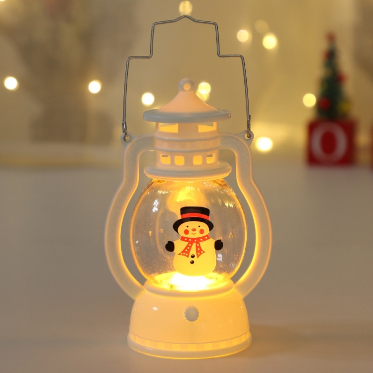 

4 PCS Christmas Decoration Lantern Portable LED Small Oil Lamp(Snowman)