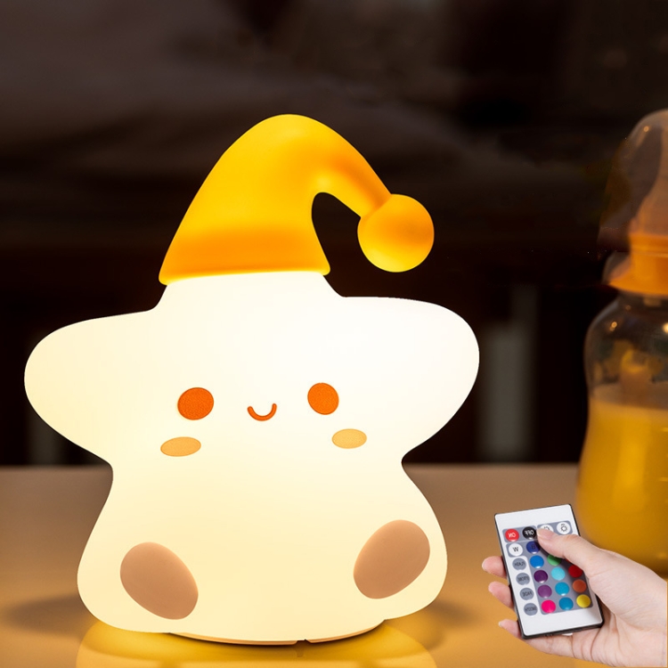 

Silicone Star Colorful Bedside Night Light, Spec: Remote Control