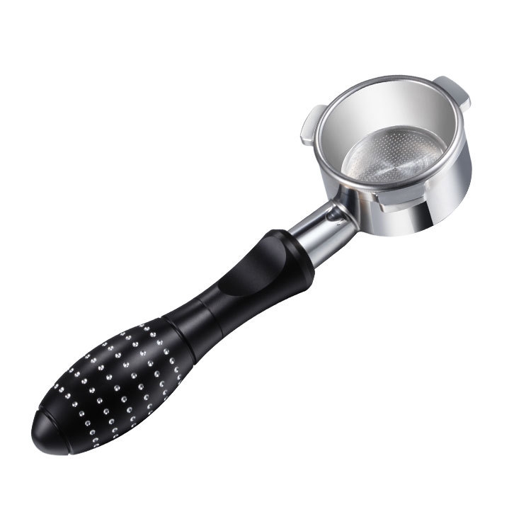 

TSPH54 Three-Ear Alloy Stainless Steel Coffee Bottomless Handle For Bofu 8 Series, Style: Black + Powder Bowl