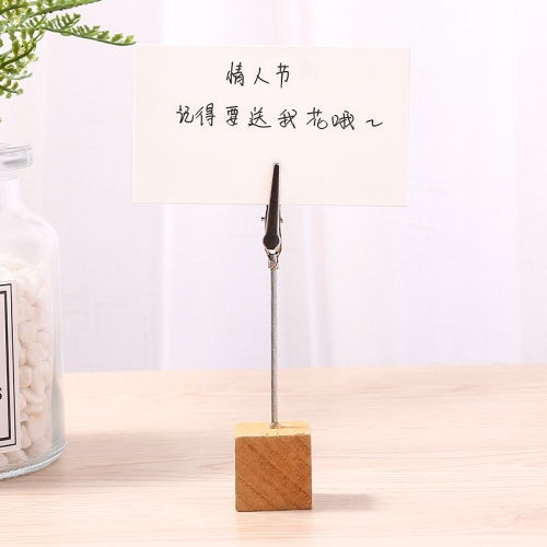 

15 PCS Color Log Square Memo Message Business Card Holder(Wood Color)