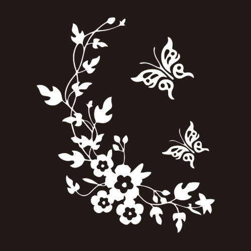 

2 PCS Animals Flower Vine Wall Beautification Decoration Stickers, Style: AB-1-043 (White)