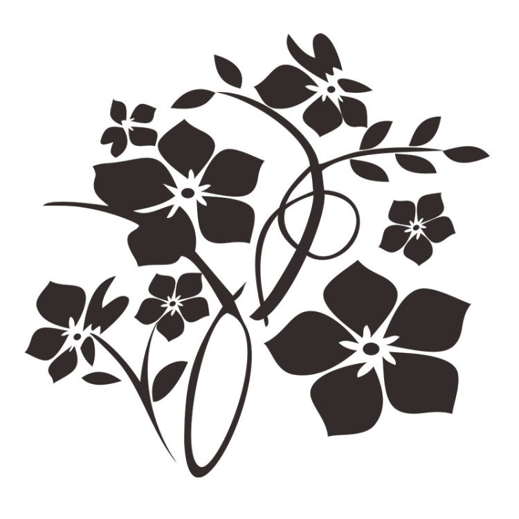

2 PCS Animals Flower Vine Wall Beautification Decoration Stickers, Style: AB-1-049 (Black)