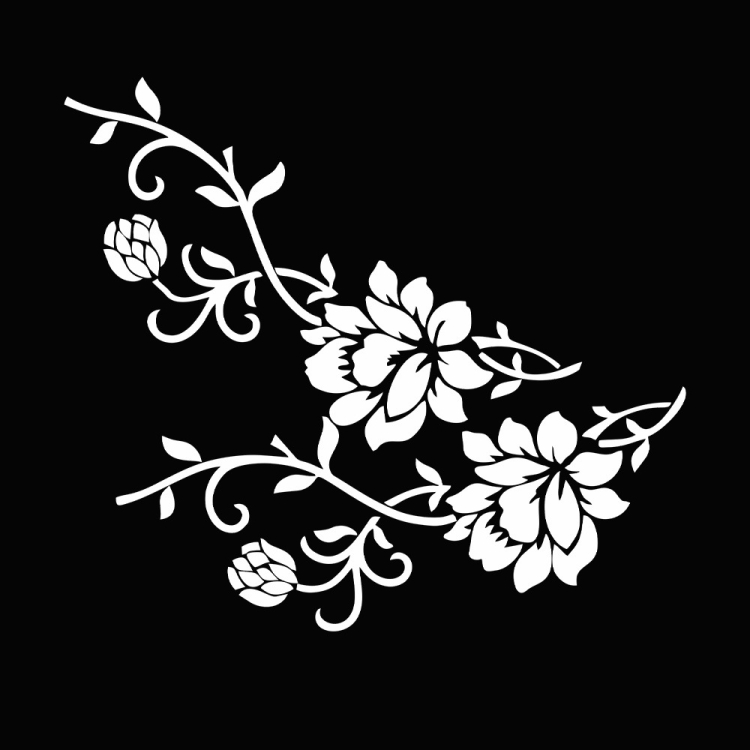 

2 PCS Animals Flower Vine Wall Beautification Decoration Stickers, Style: AB-1-100 (White)
