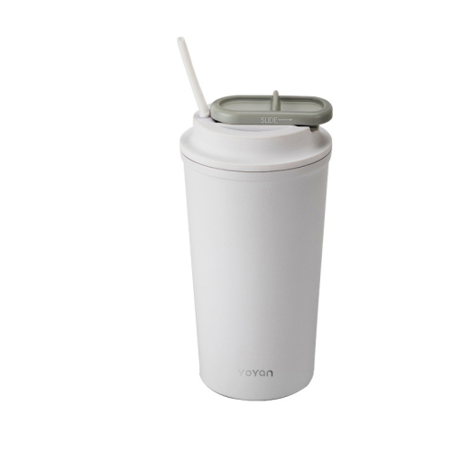 

YoYan Car Spill-Proof Thermos Mug With Straw(White)