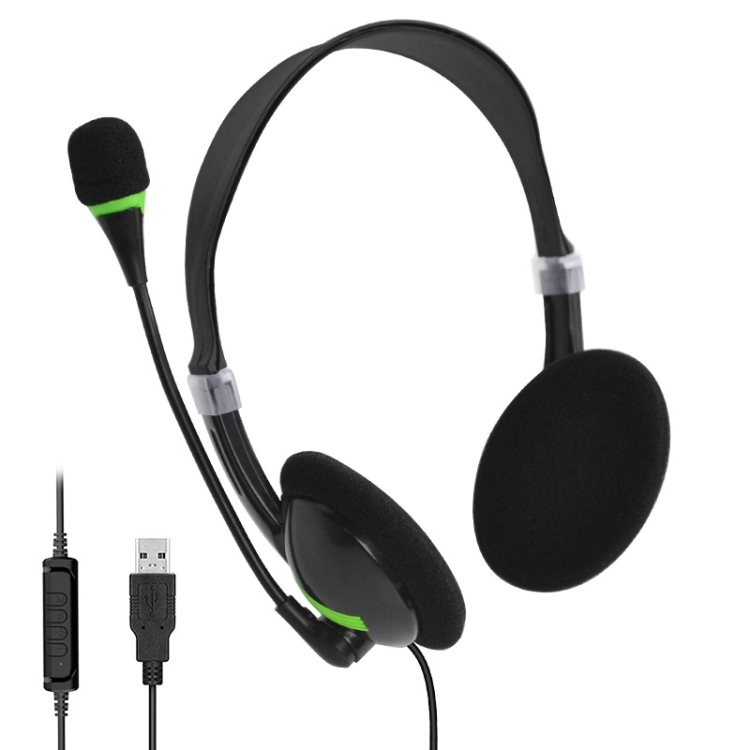

USB440 Universal USB Computer Cable Head Wearable Electricity Music Voice Headphones(Black Bare Metal)
