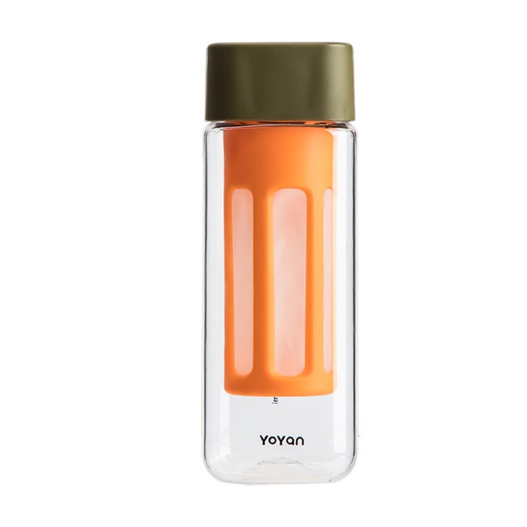 

YoYan Square Cold Brew Cup Coffee Plastic Water Cup(Citrus Orange)