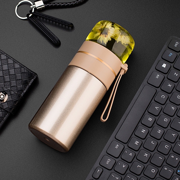 

739 316 Stainless Steel Tea Glass Thermos Cup(Gold)